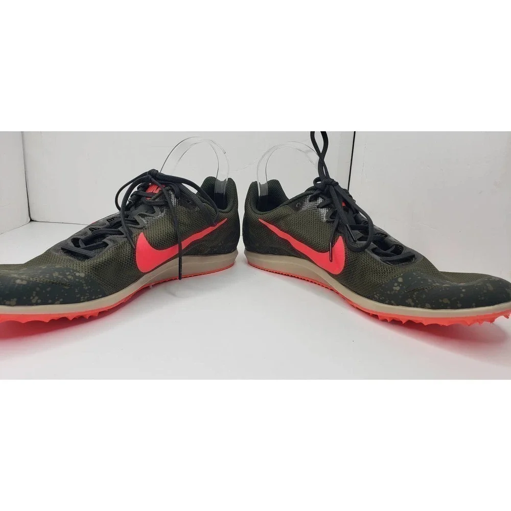 NIKE UNISEX ZOOM RIVAL D 10 TRACK SPIKE OLIVE/CRIMSON (907566-300) US 13 UK 12